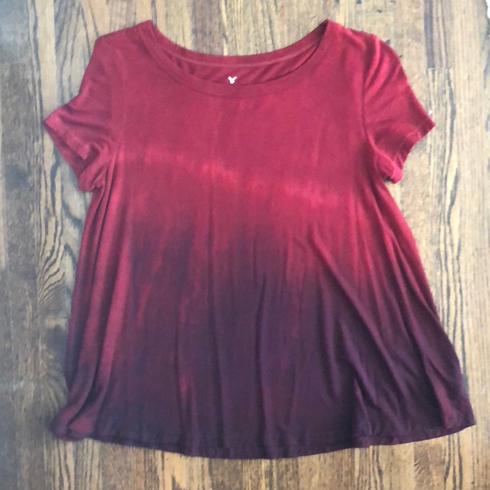 american eagle red ombre tee